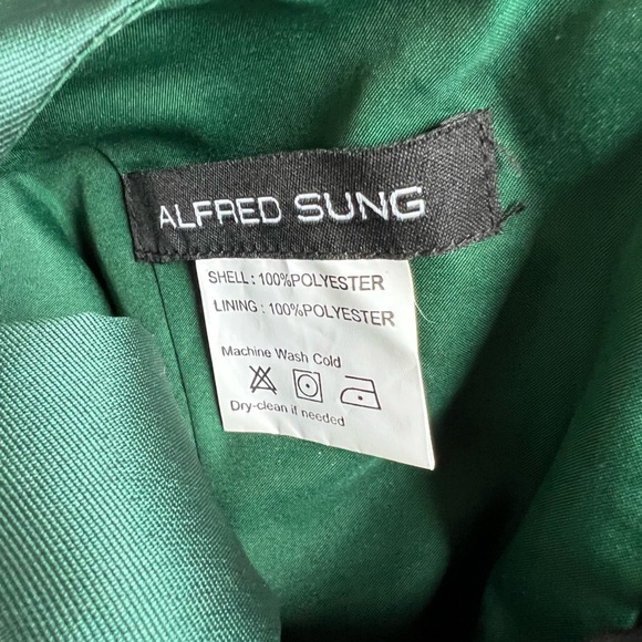 ALFRED SUNG High Low Cocktail Dress in Hunter Green | size 2 - Picture 5 of 6